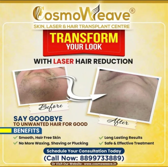Treatment result before and after treatment result at Cosmoweave Jammu